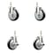 Service Caster 5 Inch 316SS Black Polyurethane Swivel 3/8 Inch Threaded Stem Caster Brake, 2PK SS316TS20S514-PPUB-BLK-381615-2-TLB2 - alternate 1